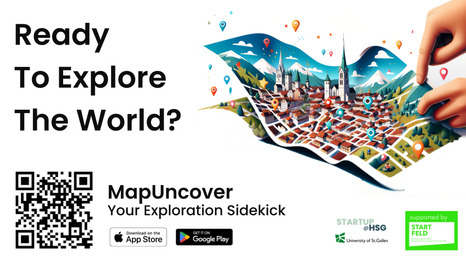 MapUncover mobile application showing uncovered areas